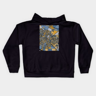 Valencia Map Pattern in Blue & Gold Kids Hoodie